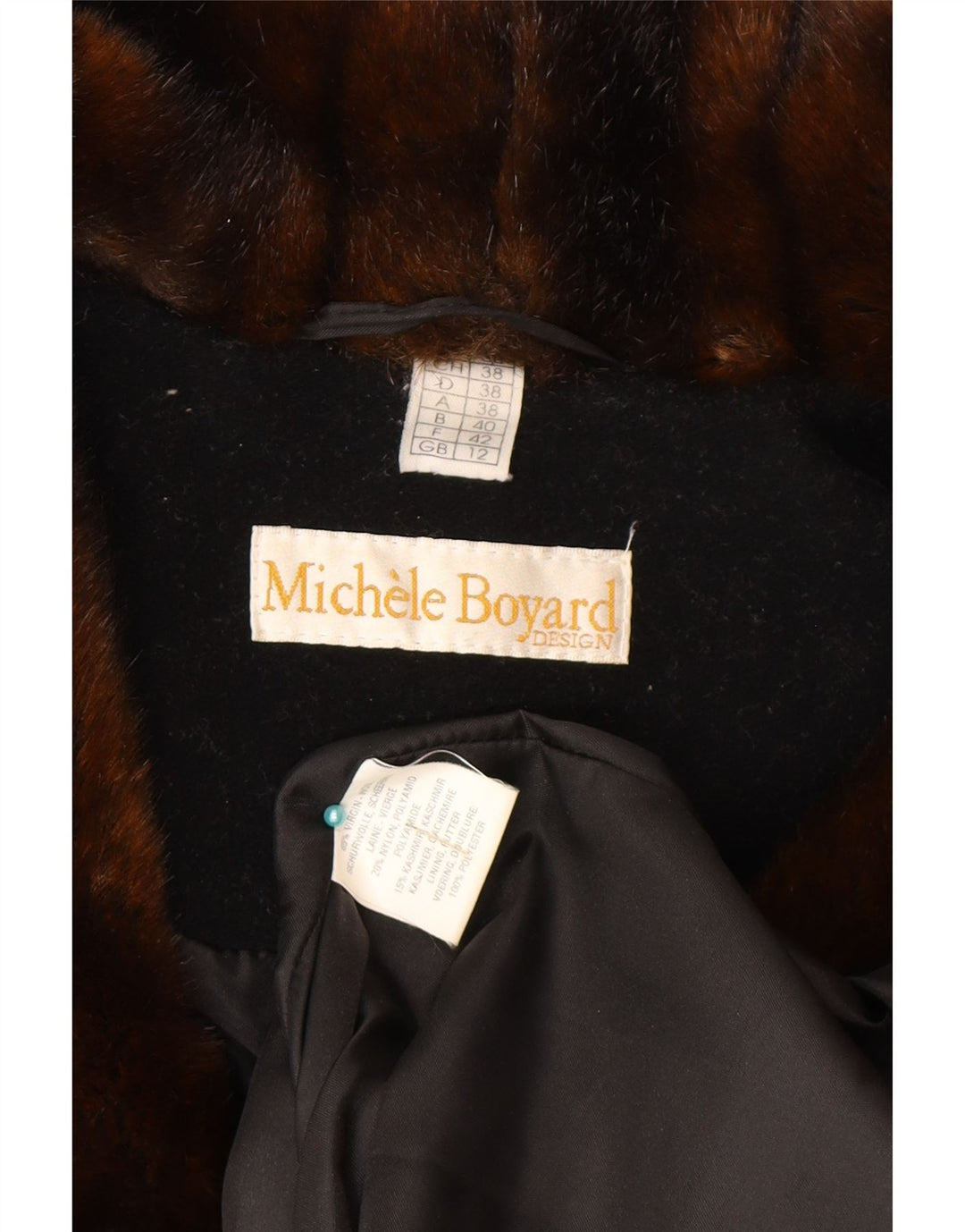 Michele Boyard Damen-Übergröße-Mantel mit Kapuze, UK 12, mittelschwarze Wolle