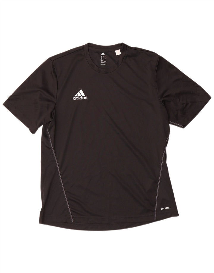 ADIDAS Herren Climalite T-Shirt Top Large Schwarz Polyester