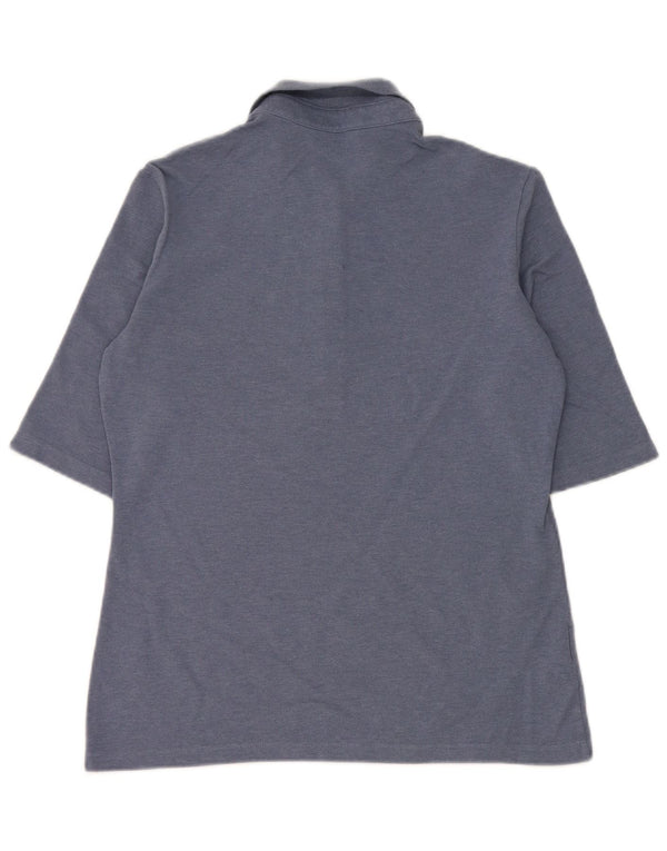 Lacoste Damen-Poloshirt mit schmaler Passform, Größe 40, mittelblaue Baumwolle
