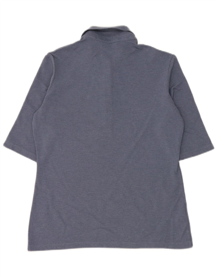 Lacoste Damen-Poloshirt mit schmaler Passform, Größe 40, mittelblaue Baumwolle