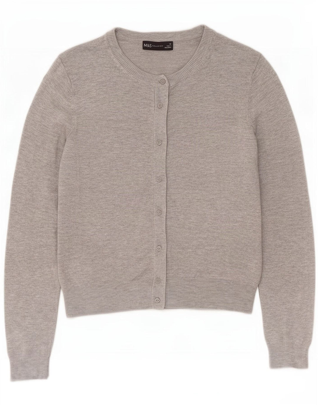 Marks & Spencer Damen-Cardigan-Pullover UK 12 Mittelgraue Viskose
