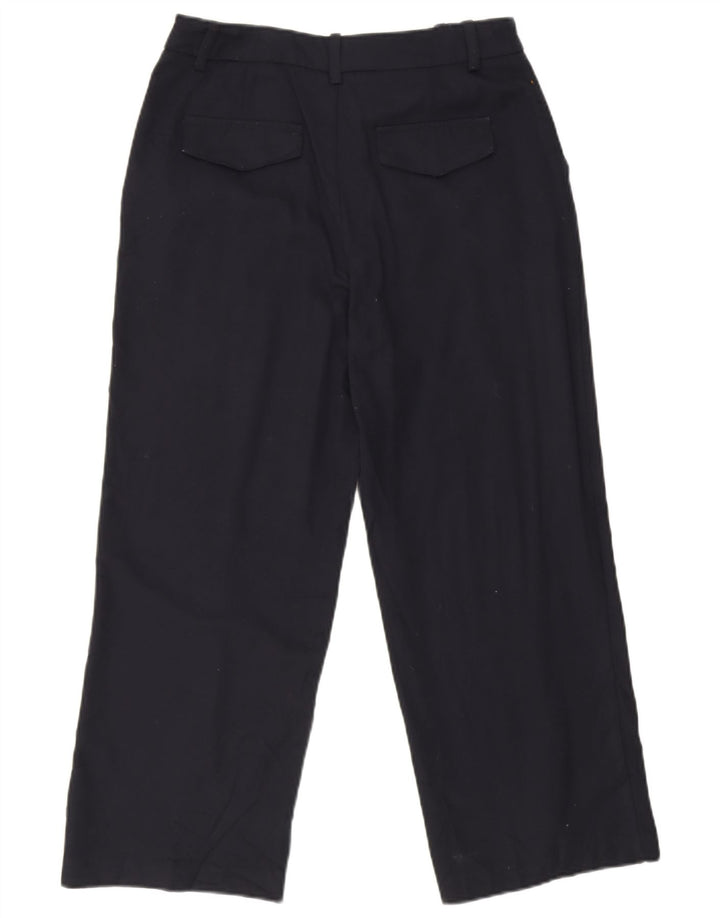 Gerade geschnittene Damenhose von Zara, mittelgroß, W28, L25, marineblaues Polyester
