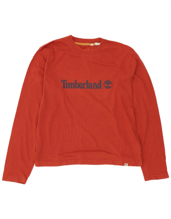 Timberland Herren Graphic Top Langarm mittelrote Baumwolle