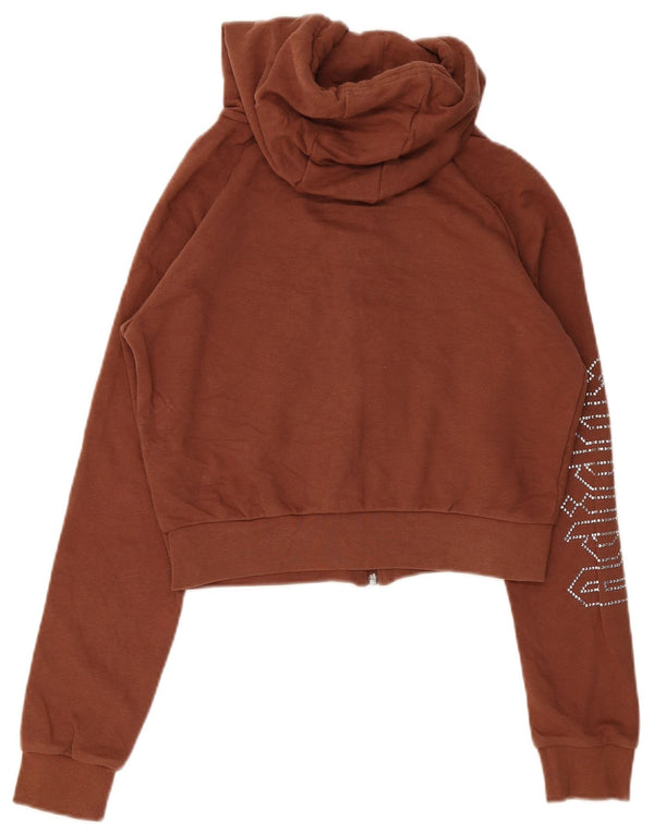 Adidas Damen Graphic Zip Hoodie Pullover UK 12 Mittelbraune Baumwolle