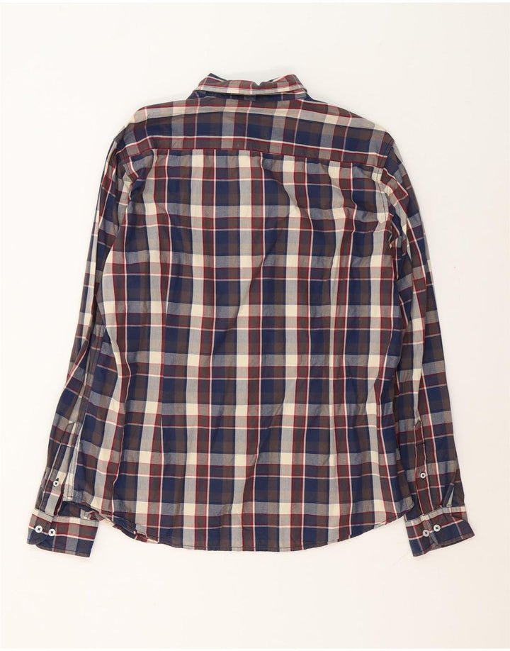 Benetton Herrenhemd XL, mehrfarbig, kariert, Baumwolle