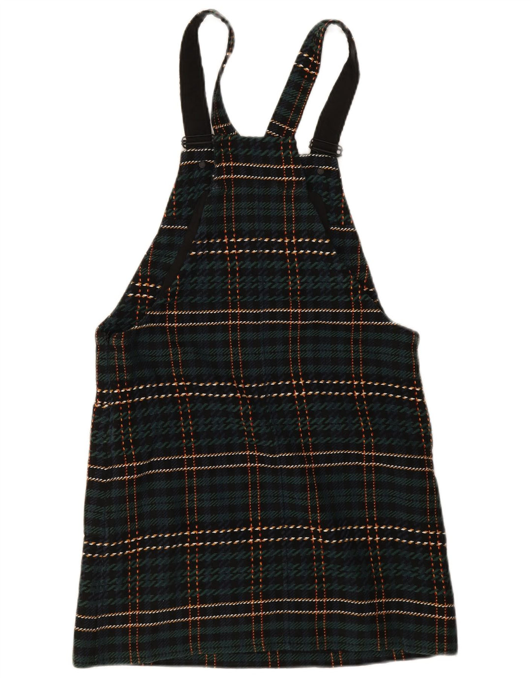 Jack Wills Latzhosenkleid für Damen, Größe S, grün, kariert, Polyester