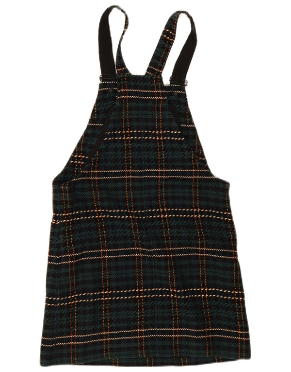 Jack Wills Latzhosenkleid für Damen, Größe S, grün, kariert, Polyester