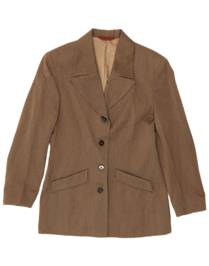 Sisley Damen-Blazerjacke mit 4 Knöpfen, Gr. 10, Größe S, braune Viskose