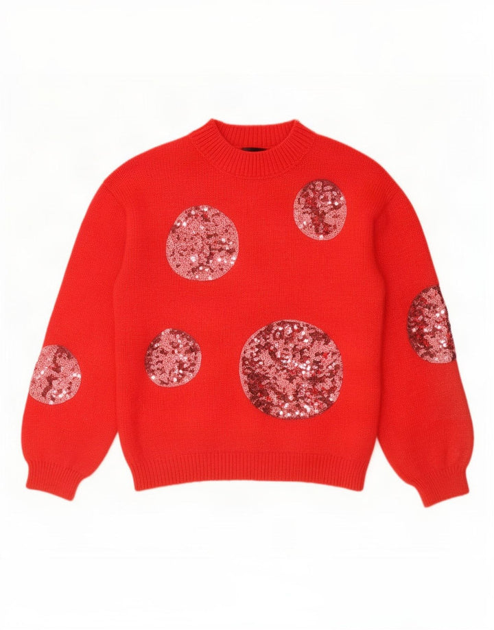 Marks & Spencer Rollkragenpullover für Damen, Gr. 10, klein, rot, geometrisch