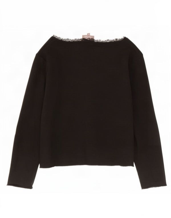 Phase Eight Damen 3/4-Ärmel Crop Top UK 12 Mittelschwarze Viskose