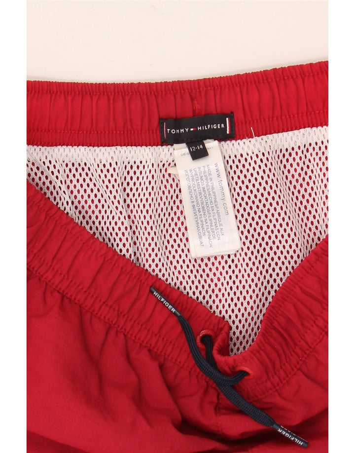 Badeshorts für Jungen von Tommy Hilfiger, 12–13 Jahre, rotes Colourblock-Polyester