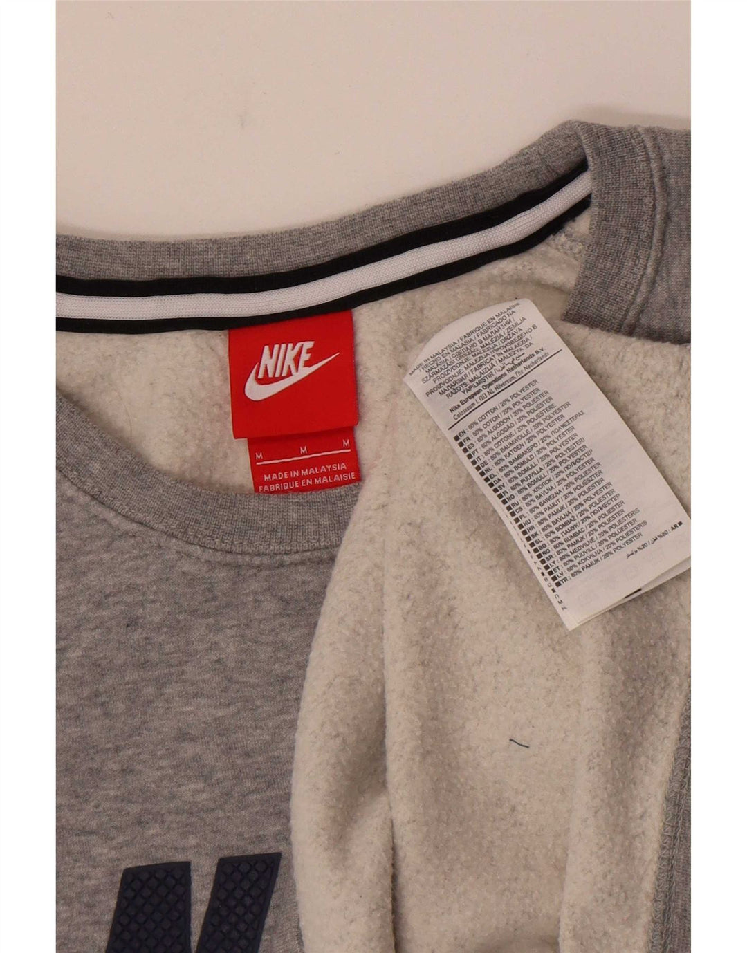 Nike Herren-Sweatshirt mit Grafik, mittelgrau gefleckte Baumwolle