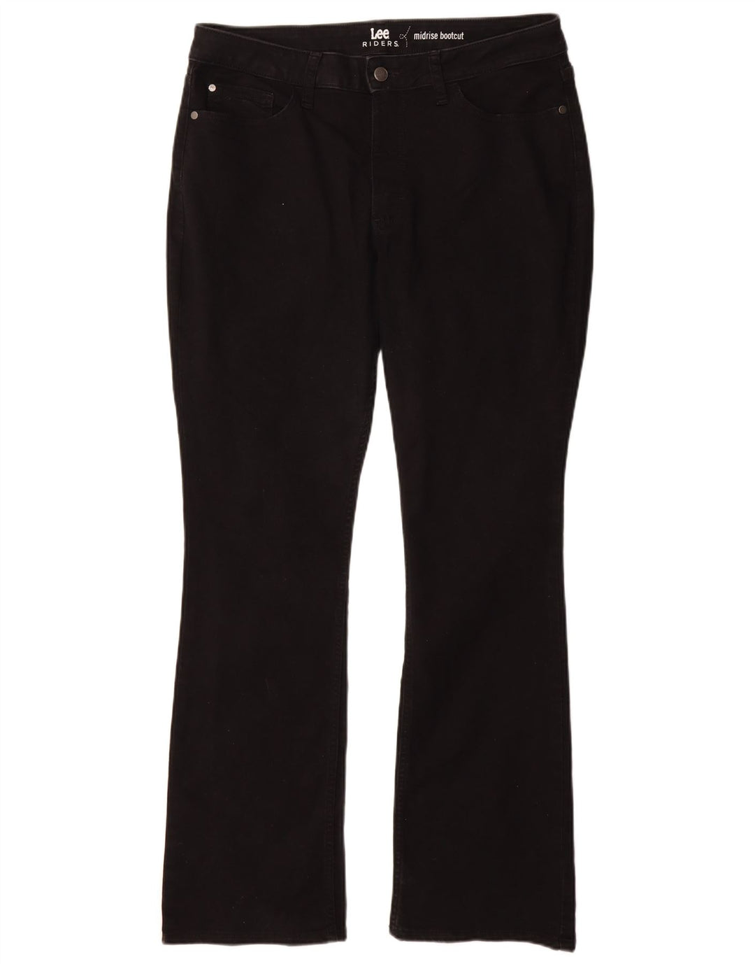 Lee Damen Mid Rise Bootcut Jeans US 16 2XL W36 L32 Schwarze Baumwolle