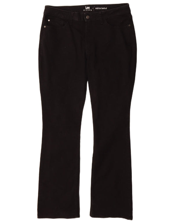 Lee Damen Mid Rise Bootcut Jeans US 16 2XL W36 L32 Schwarze Baumwolle