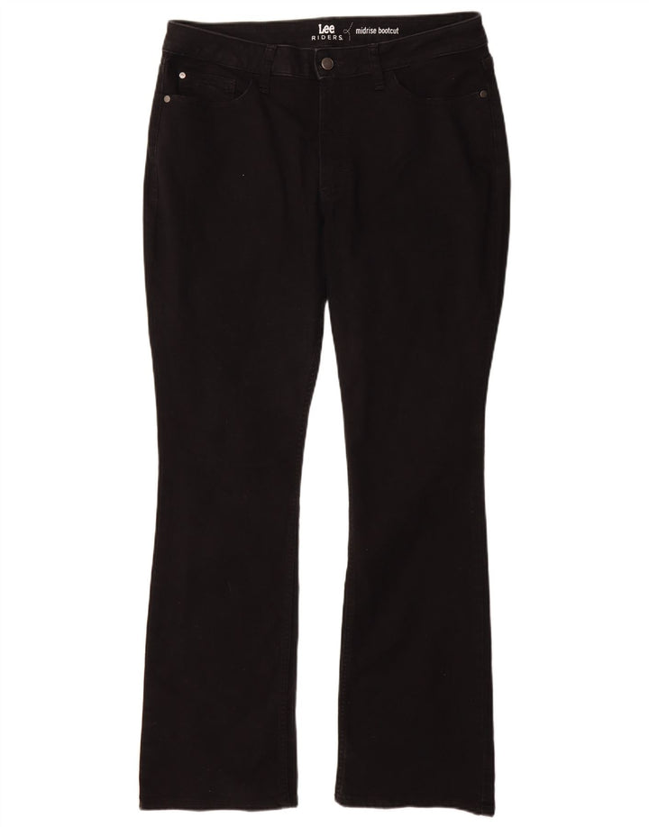 Lee Damen Mid Rise Bootcut Jeans US 16 2XL W36 L32 Schwarze Baumwolle