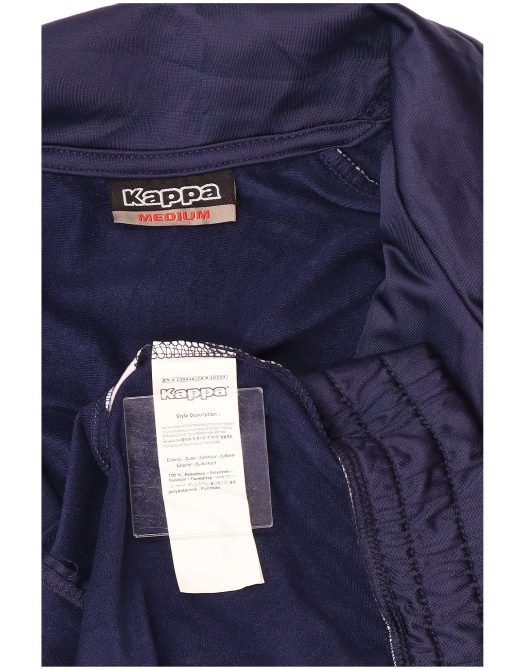 Kappa Herren-Trainingsanzug-Oberteil, Mittelgroßes marineblaues Farbblock-Polyester