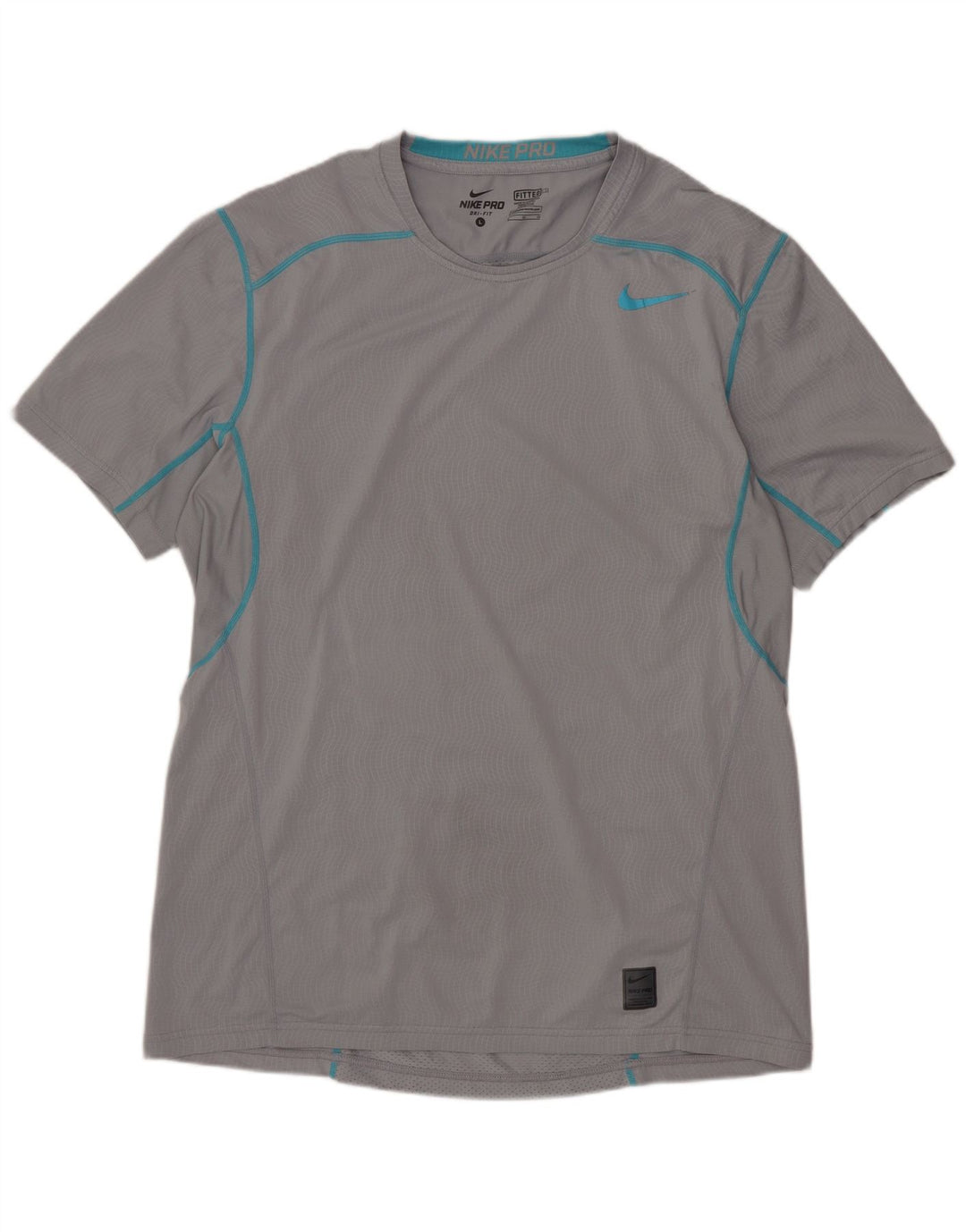 NIKE Herren Dri Fit T-Shirt Top, groß, grau kariert, Polyester