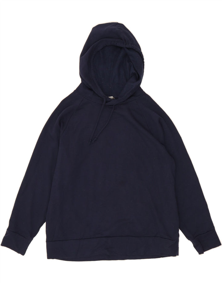 EDDIE BAUER Womens Oversized Hoodie Jumper UK 18 XL Navy Blue Polyester Vintage Eddie Bauer and Second-Hand Eddie Bauer from Messina Hembry 