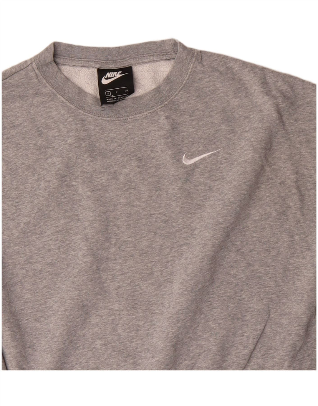 NIKE Womens Oversized Crop Sweatshirt Pullover UK 10 Small Graue Baumwolle