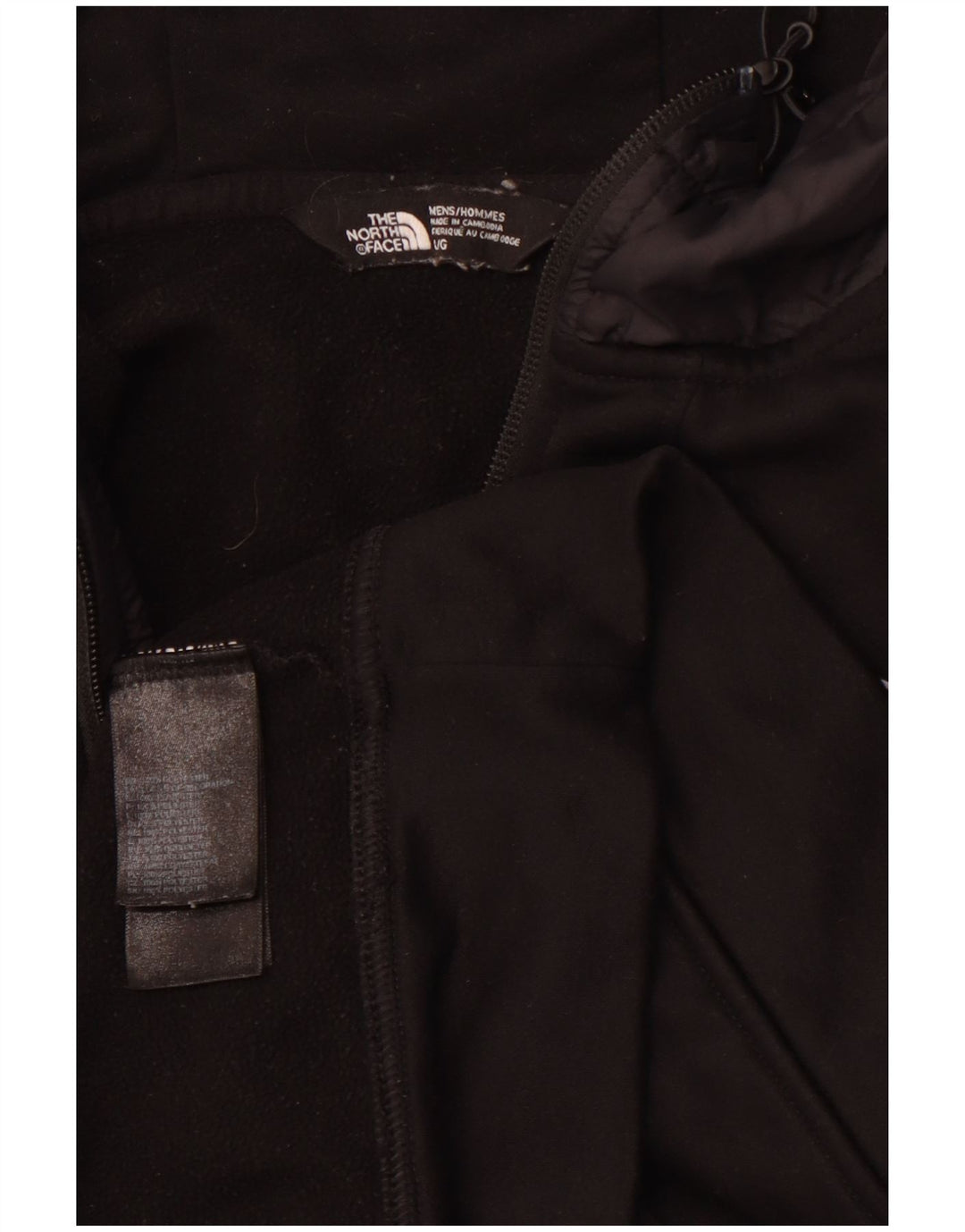 THE NORTH FACE Herren-Kapuzenpullover mit Reißverschluss am Hals, groß, aus schwarzem Polyester