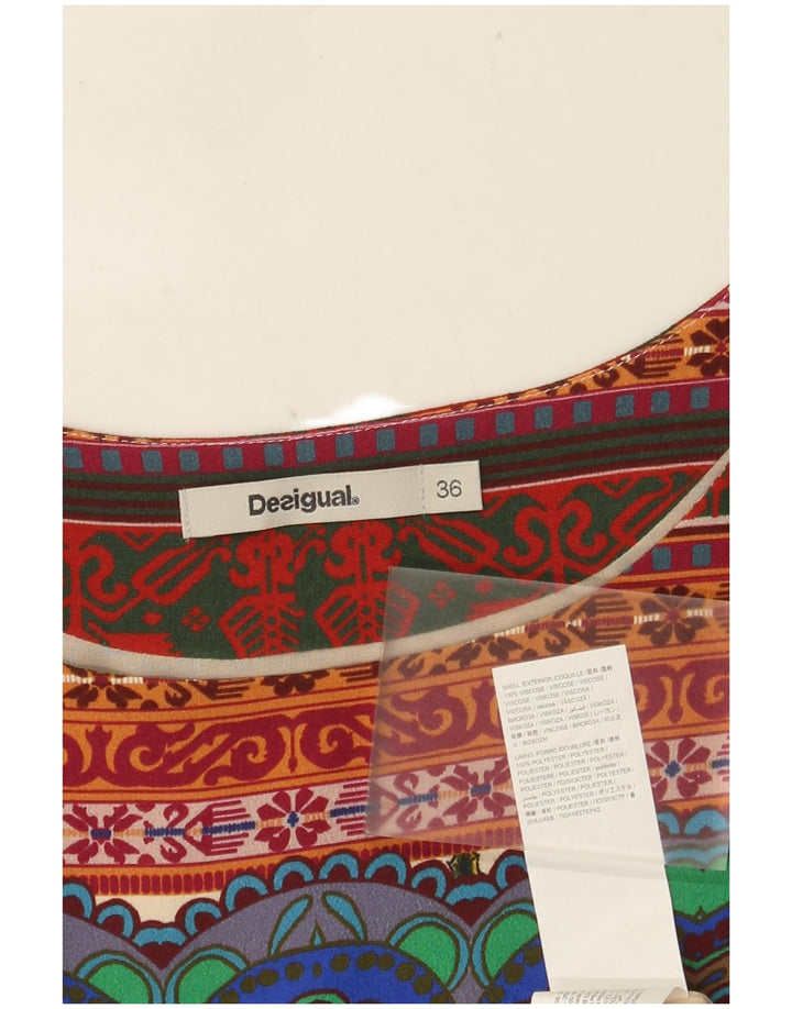 DESIGUAL Grafisches Etuikleid für Damen, EU 36, klein, mehrfarbig, mit Blumenmuster