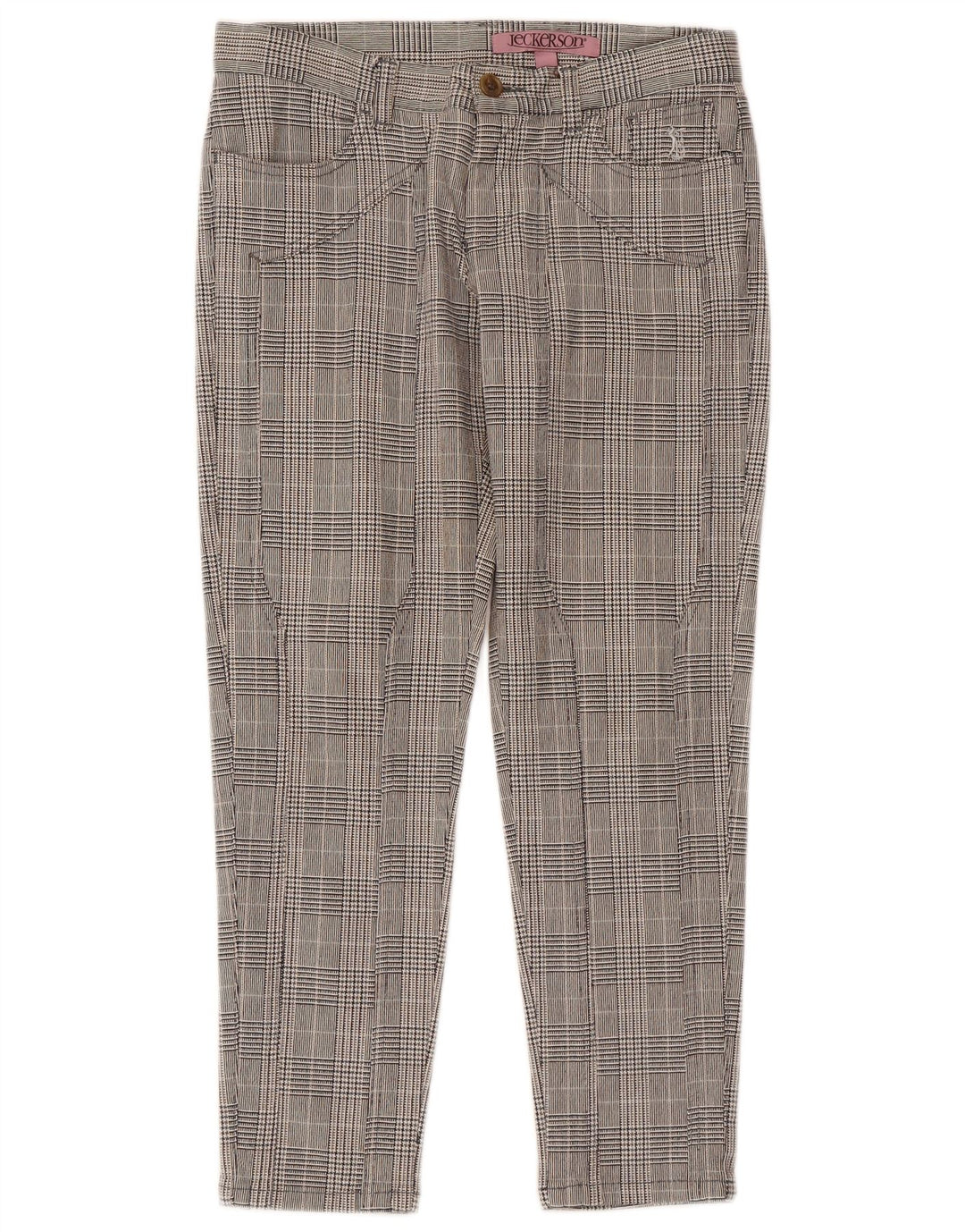Jeckerson Damen Slim Cropped-Hose W26 L25 Grauer Hahnentritt