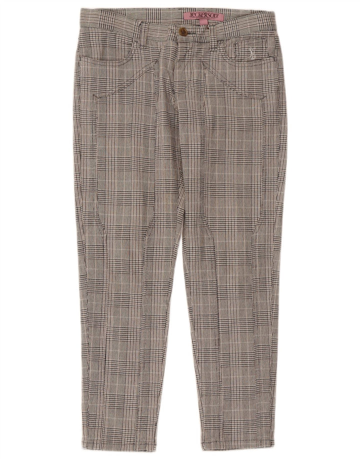 Jeckerson Damen Slim Cropped-Hose W26 L25 Grauer Hahnentritt