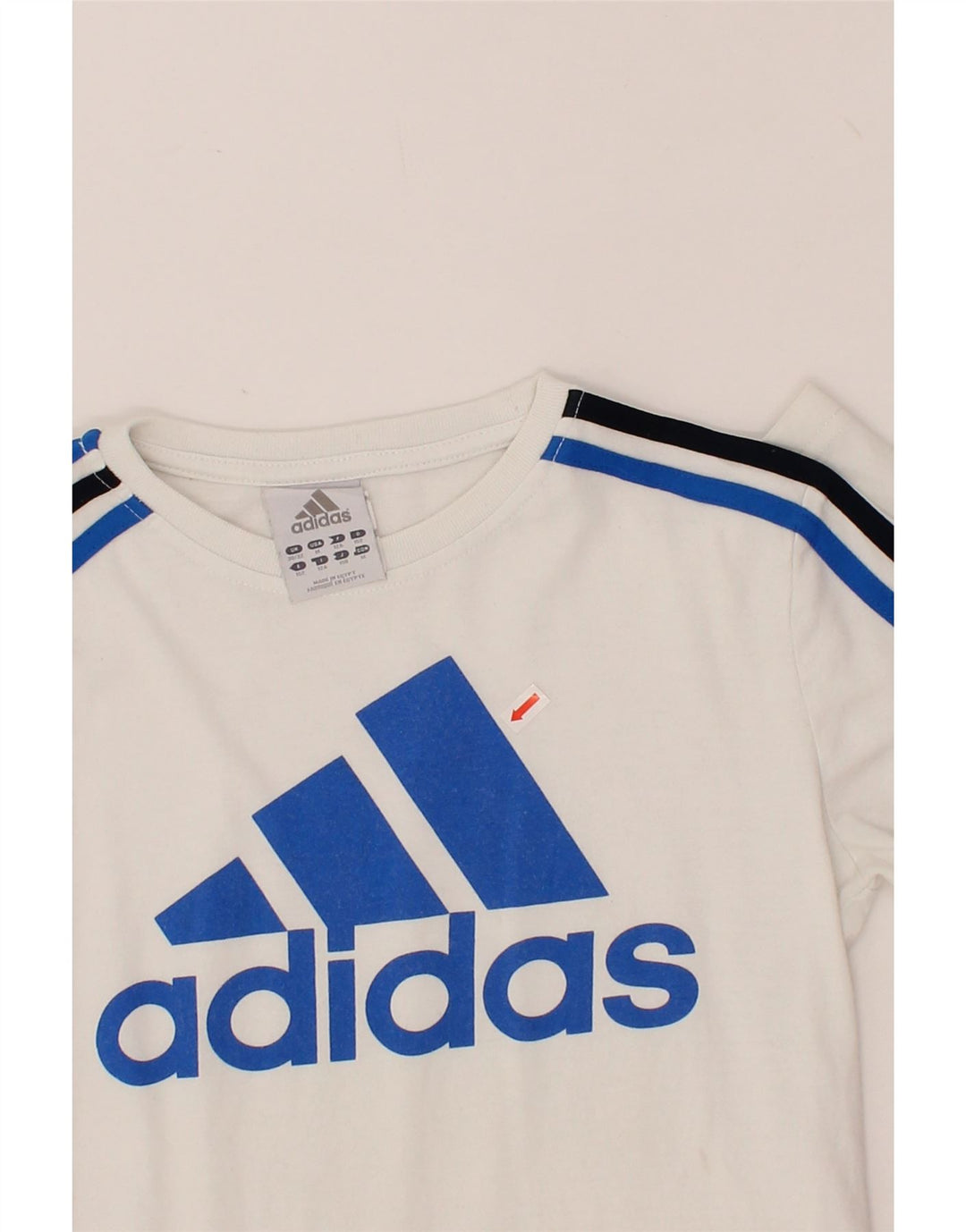 ADIDAS Boys Graphic Top Long Sleeve 11-12 Years White Cotton Vintage Adidas and Second-Hand Adidas from Messina Hembry 