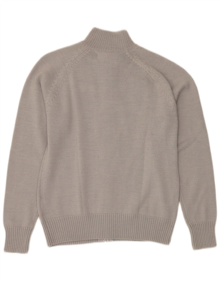 KAPPA Damen-Cardigan-Pullover UK 14 Mittelgraues Farbblock-Acryl