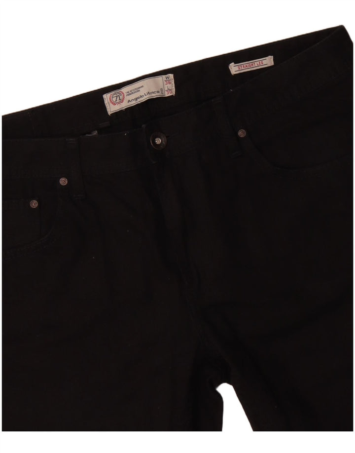 Angelo Litrico Herren Straight Jeans W36 L30 Schwarze Baumwolle