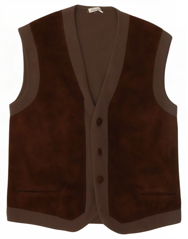Luciana Womens Waistcoat UK 8 Small Brown