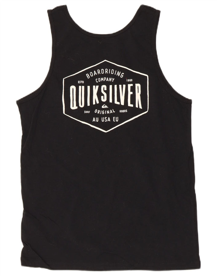 Quiksilver Mens Graphic Vest Top Small Schwarz Baumwolle
