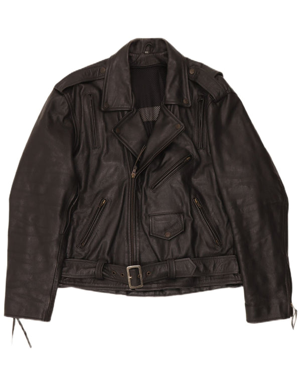 Vintage Herren Leder Bikerjacke UK 44 2XL Schwarz