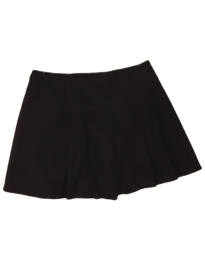 Zara Damen Skort Minirock Large W30 Schwarz Polyester