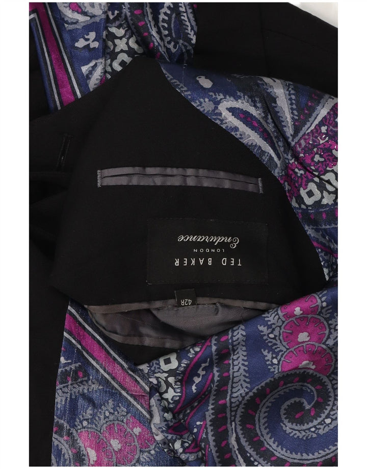 TED BAKER Herren-Blazer mit 2 Knöpfen, UK 42, XL, schwarze Wolle