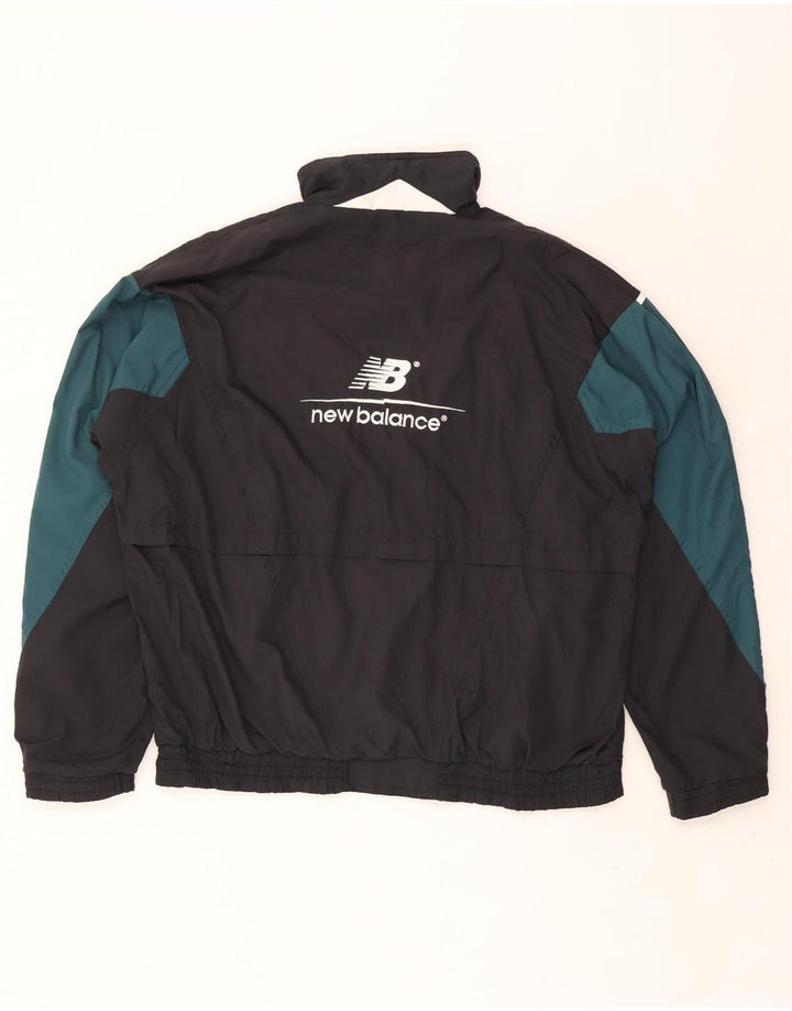 New Balance Herren-Trainingsanzugoberteil mit Grafik, Größe L, Schwarz, Farbblock