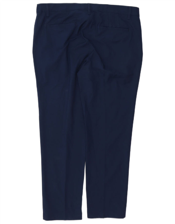 ADIDAS Herren gerade Chinohose W36 L30 Marineblau Polyester