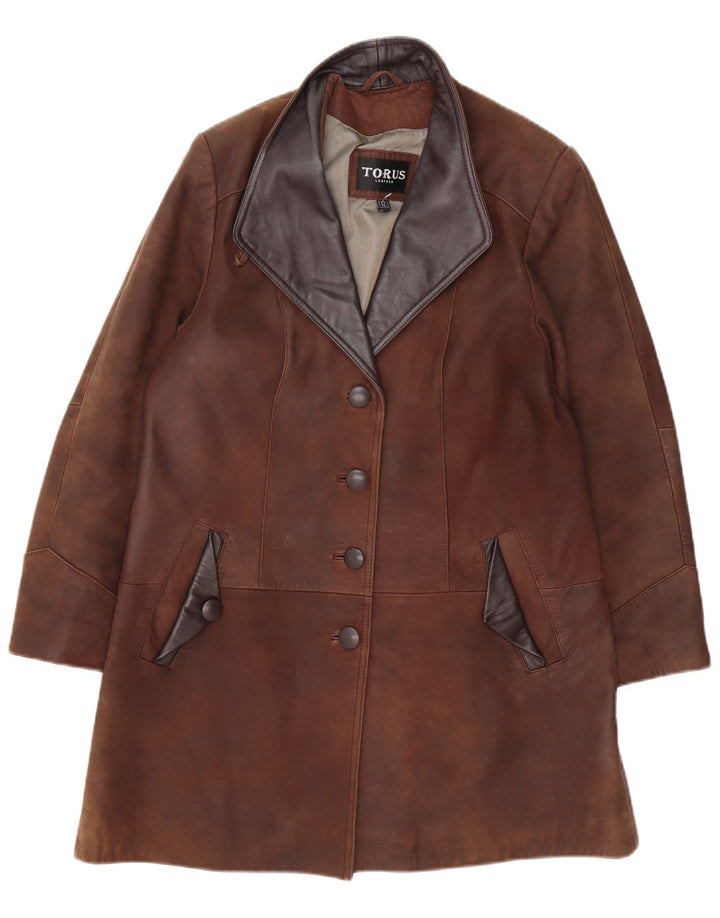 Torus Damen Ledermantel UK 12 Mittelbraun