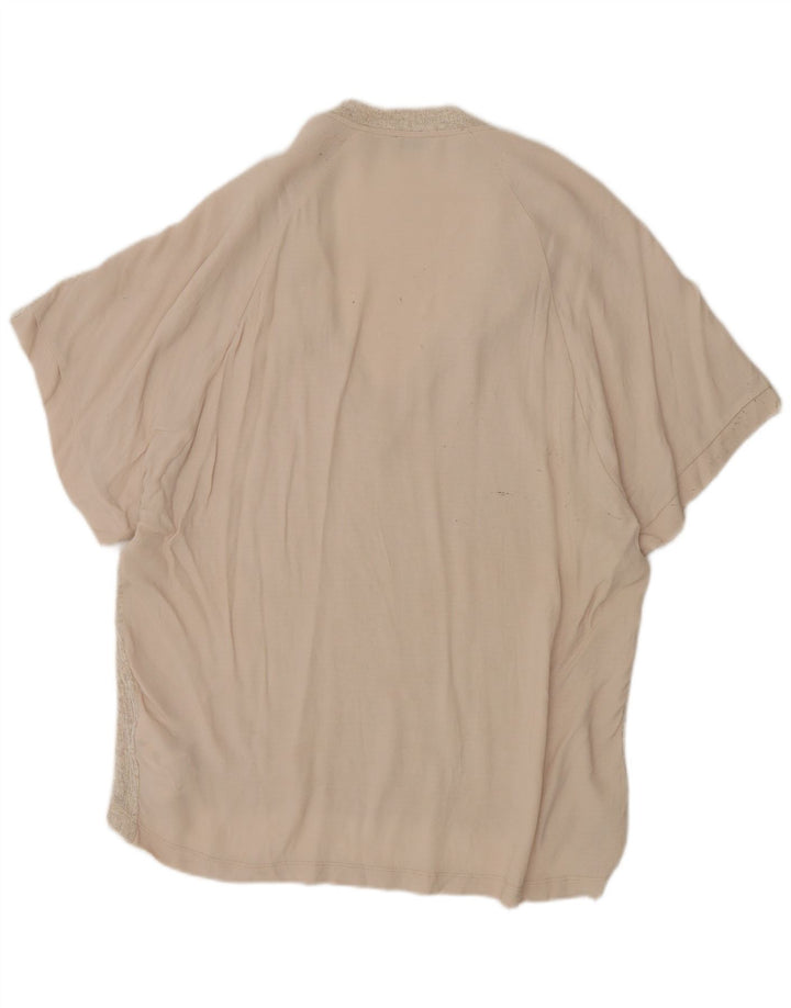 Zara Damen Übergroßes Tunika-Oberteil UK 10 Small Beige Polyester