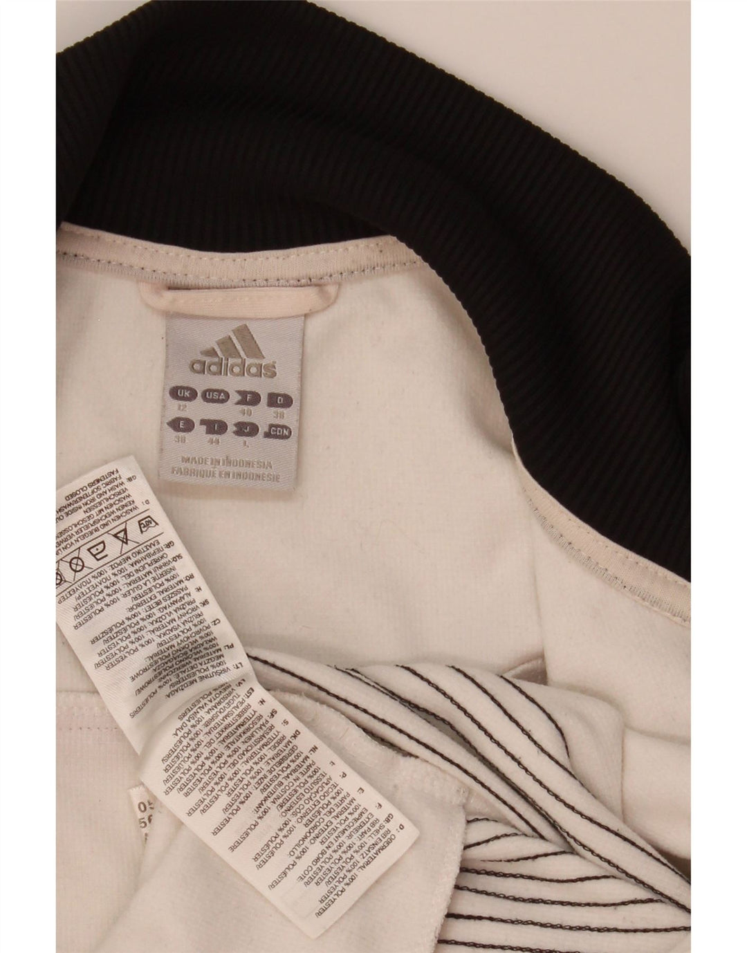 Adidas Damen-Trainingsanzugoberteil mit Grafik, UK 12, Mittelweiß, Farbblock