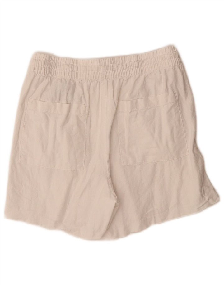 Marks & Spencer Damen Chinoshorts UK 10 Small W28 Weißes Leinen