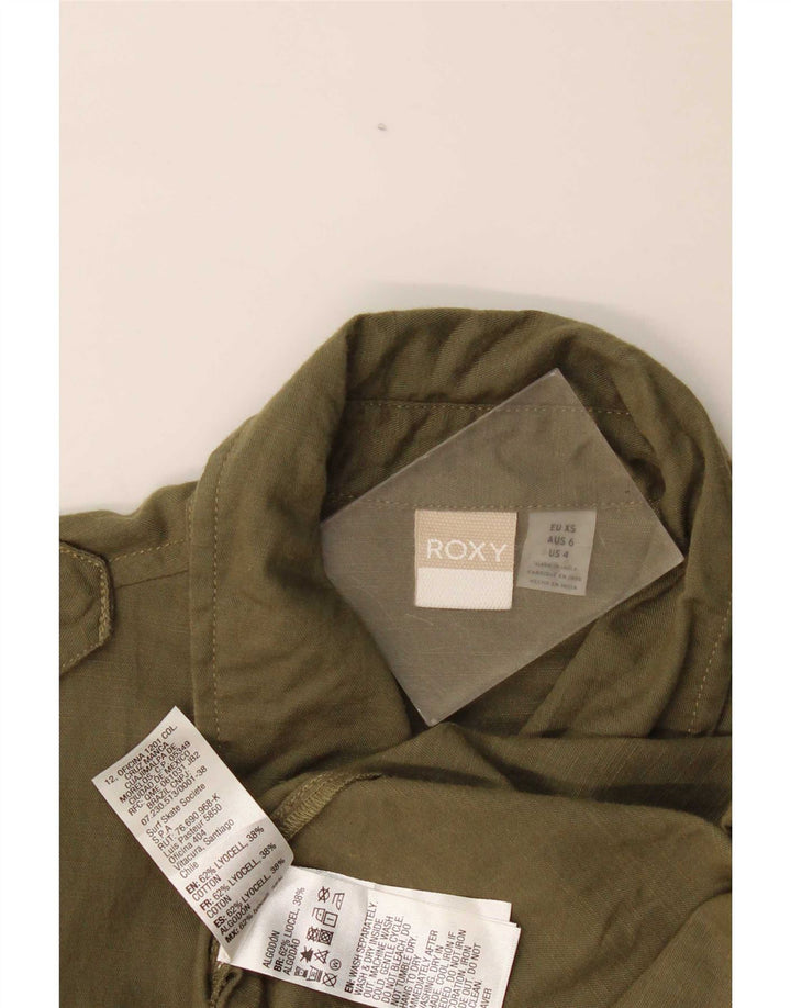 Roxy Damen-Militärhemd US 4 Small Khaki Lyocell