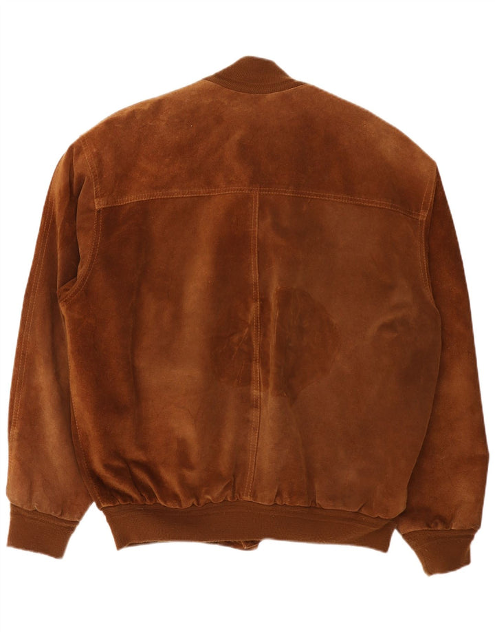 Vintage Herren Bomber Wildlederjacke UK 42 XL Braunes Leder