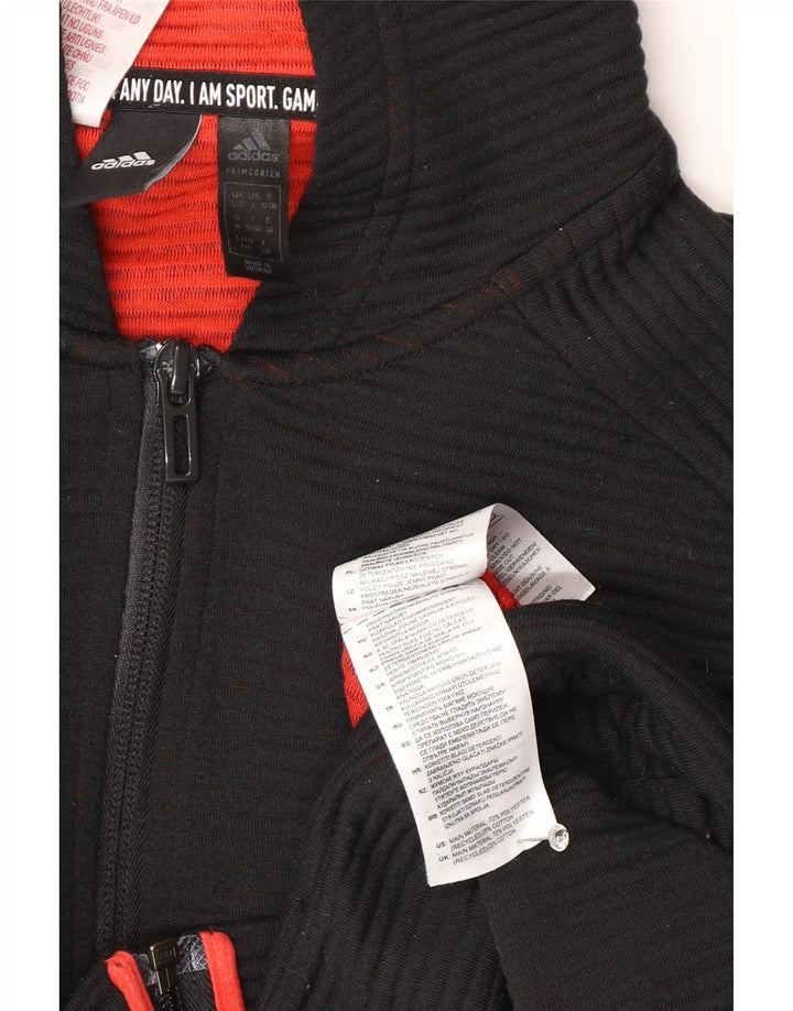 Adidas Jungen Kapuzenpullover mit Reißverschluss, 13–14 Jahre, schwarzes Polyester
