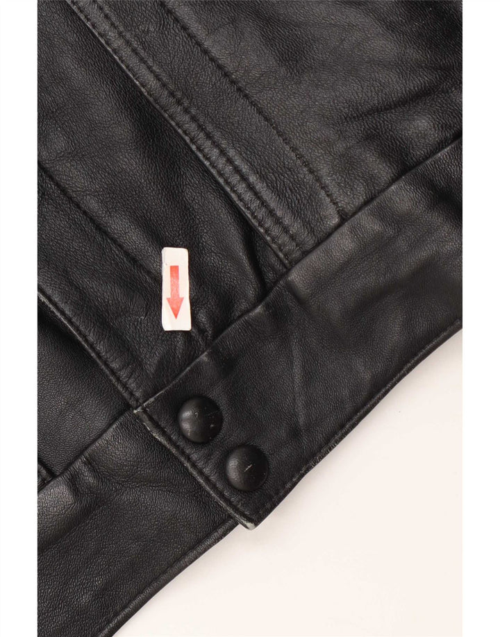 Vintage Herren Zip Flight Aviator Jacke UK 42 XL Schwarz