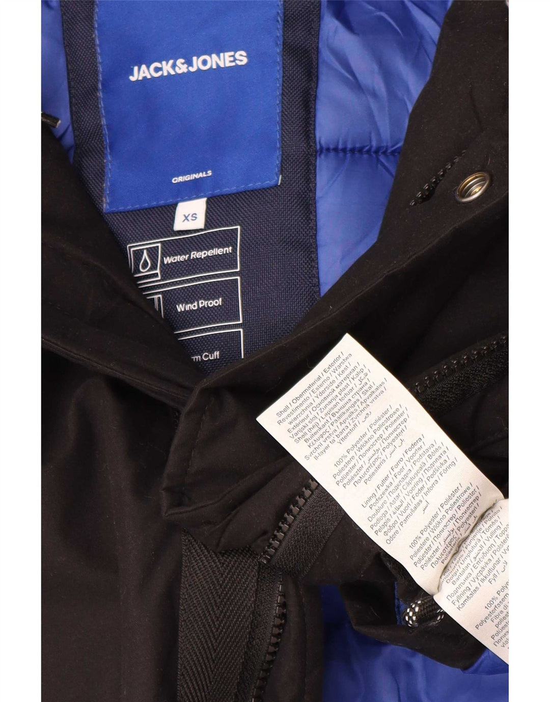 Jack & Jones Herren-Parka mit Kapuze, UK 34, XS, Schwarz, Polyester