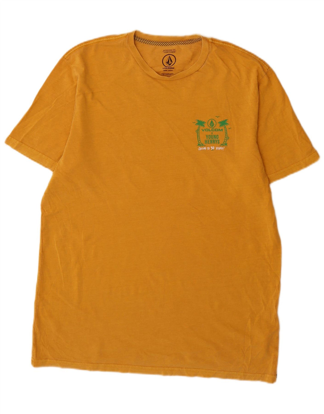 Volcom Herren Modern Fit Graphic T-Shirt Top aus mittelgelber Baumwolle