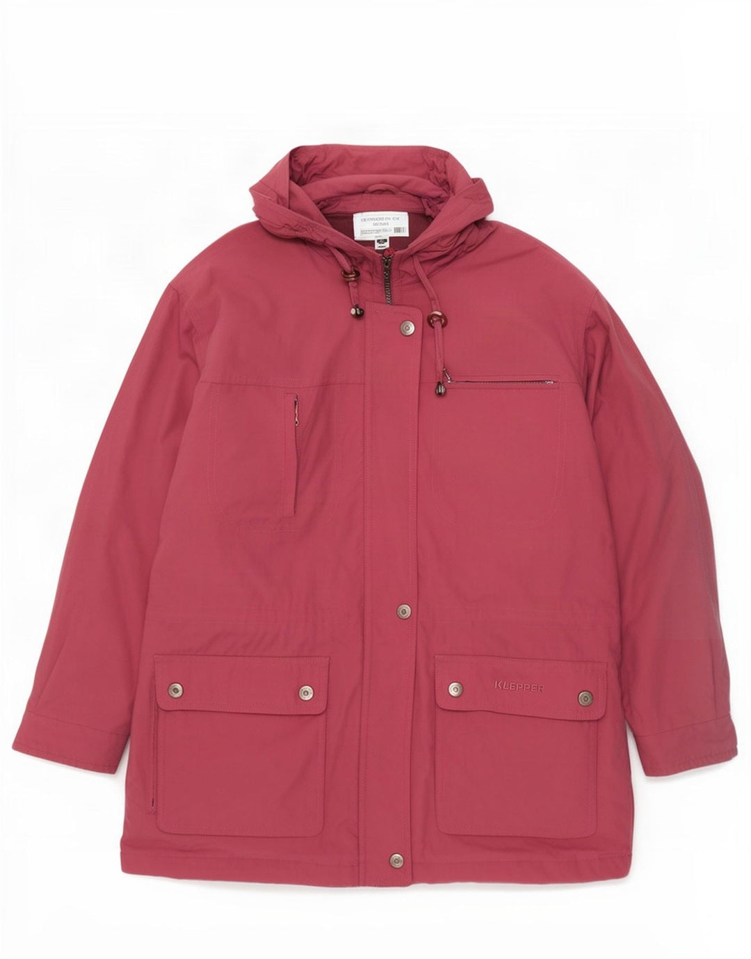 Klepper Damen-Parka mit Kapuze, übergroß, Größe 46, groß, rosa, Polyamid