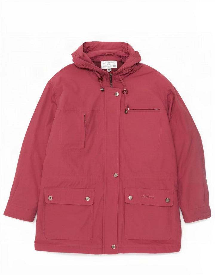Klepper Damen-Parka mit Kapuze, übergroß, Größe 46, groß, rosa, Polyamid