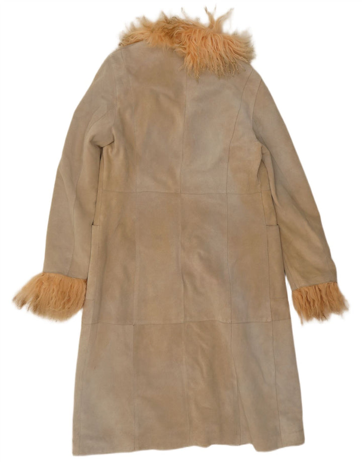 Jet Plane Damen Wildledermantel IT 42 Mittelbeiges Leder